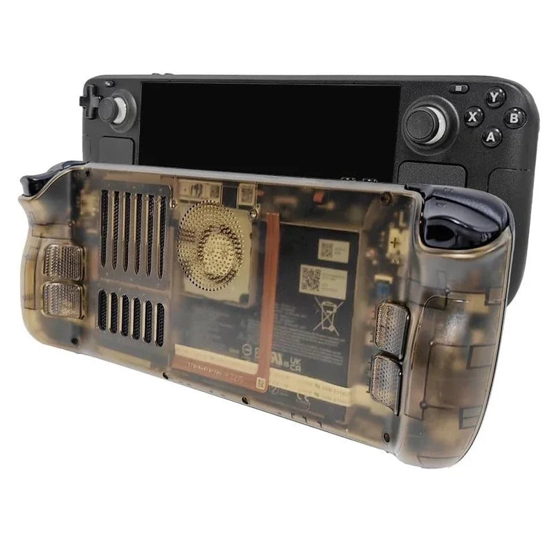 Transparent Back Shell Case Compatible with Steam Deck Clear Back Plate Replacement Drop-proof Heat-dissipating Dust-proof