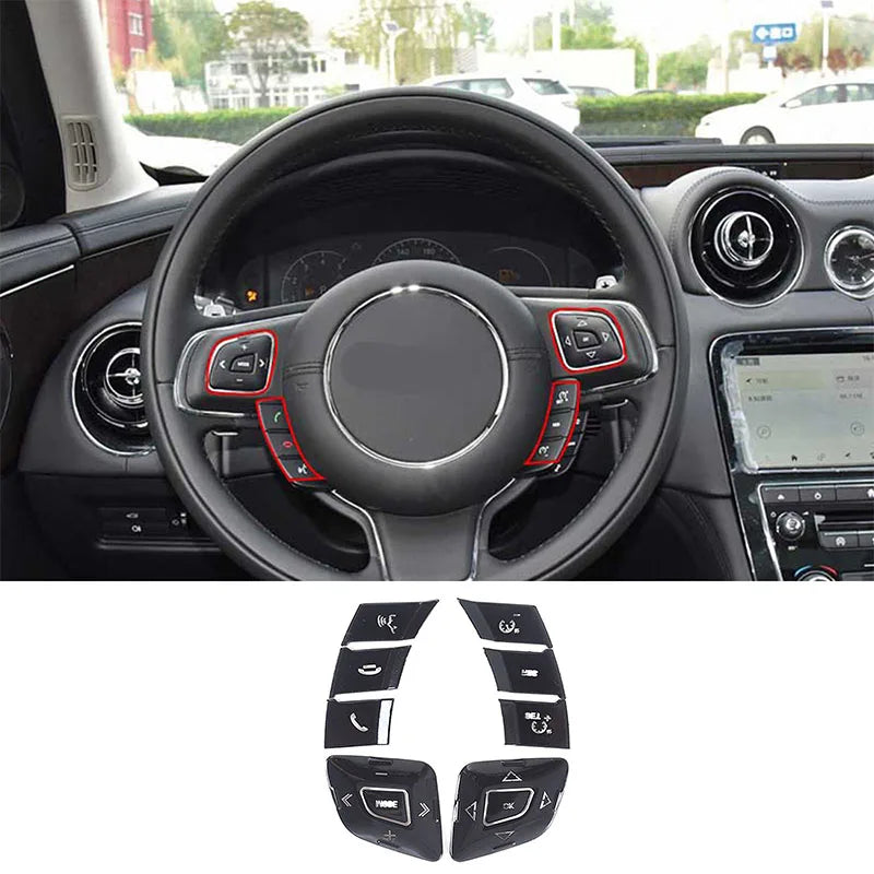 For Jaguar XF XJ 2010-2019 Black Button Stickers Black Covers For Jaguar Car Accessories Interior AC Gear Switch Repair Decals
