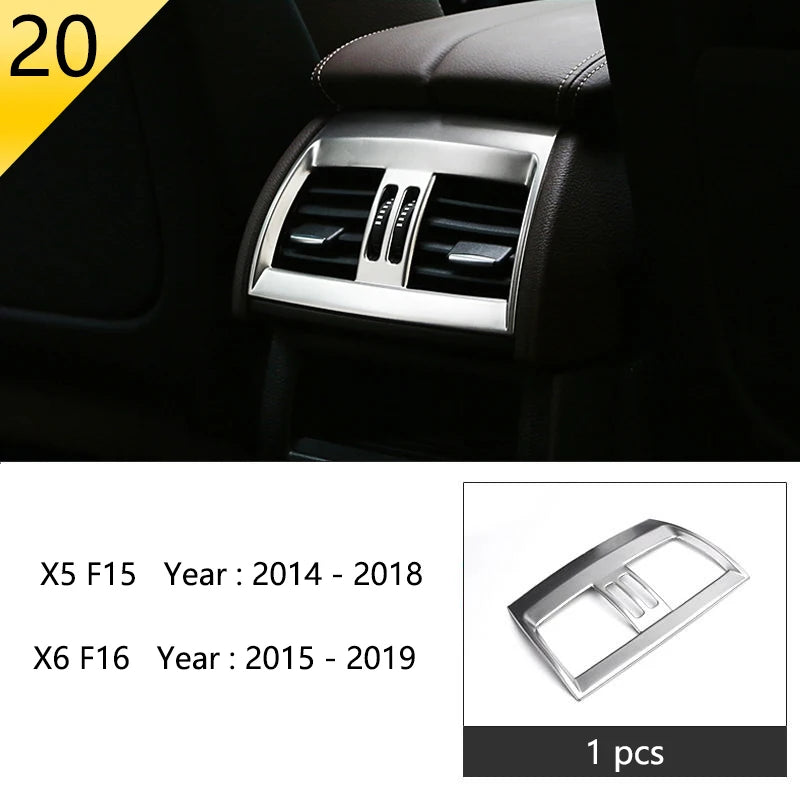 Chrome Car Styling Interior Button Panel Decoration Cover Trim Sticker frame For BMW X5 X6 F15 F16 2014-2019 Auto Accessories