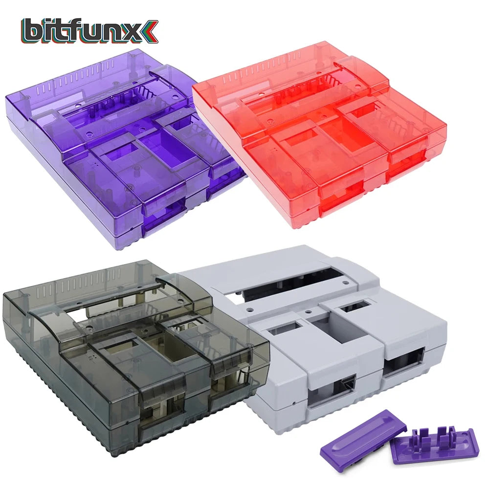 Bitfunx SNES Replacement Shell Transparent Case for Nintendo