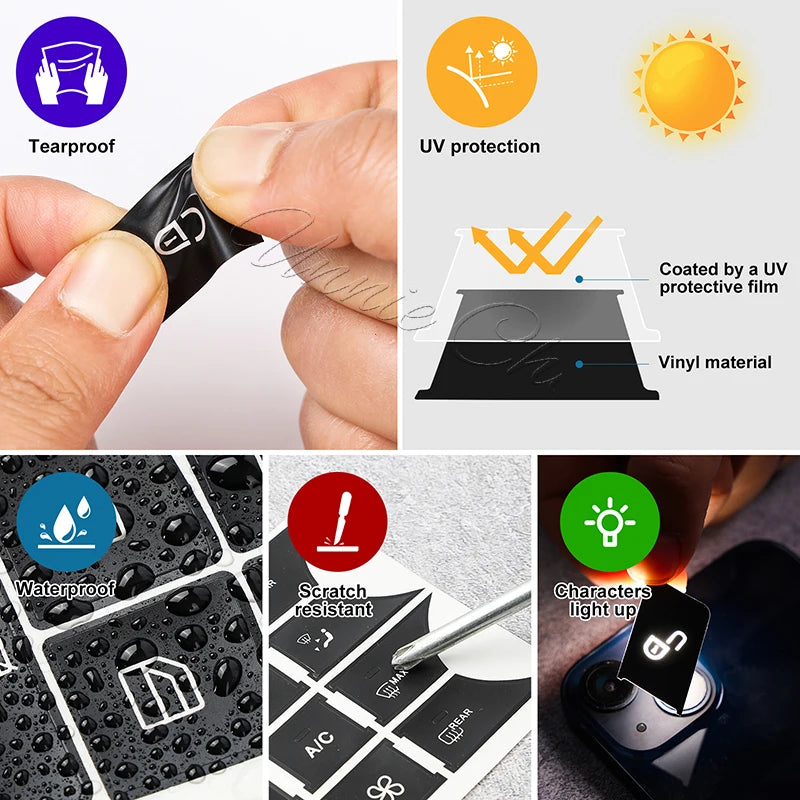 For Audi A8 D3 4E Interior Button Decals 2004 to 2009 For Au