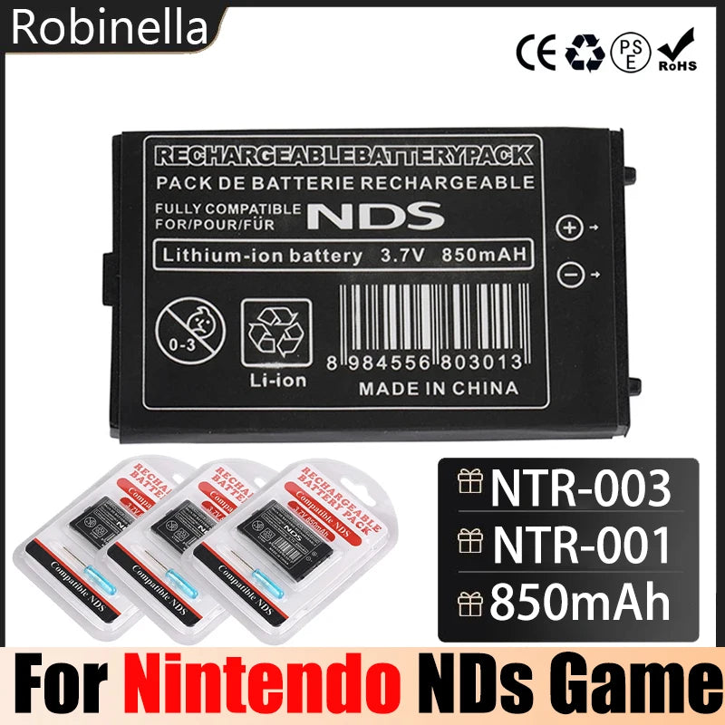 NTR-003 NTR-001 Rechargeable Battery 3.7V 850mAh Lithium Bat
