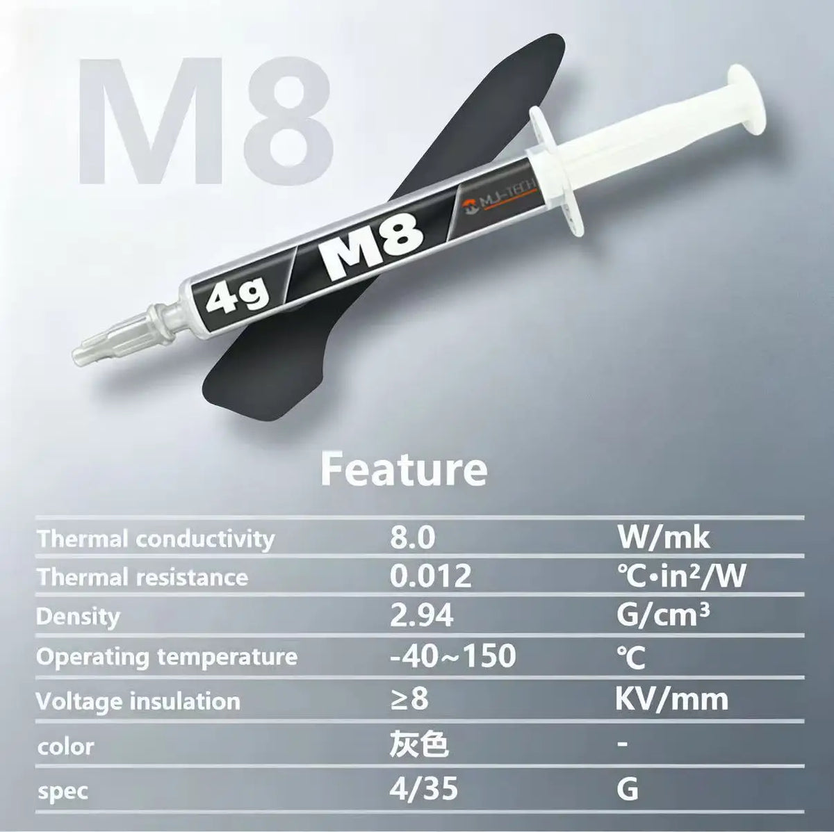 MJ-TECH M8 8W/mK Thermal Grease 4g/35g CPU GPU Cooling Therm