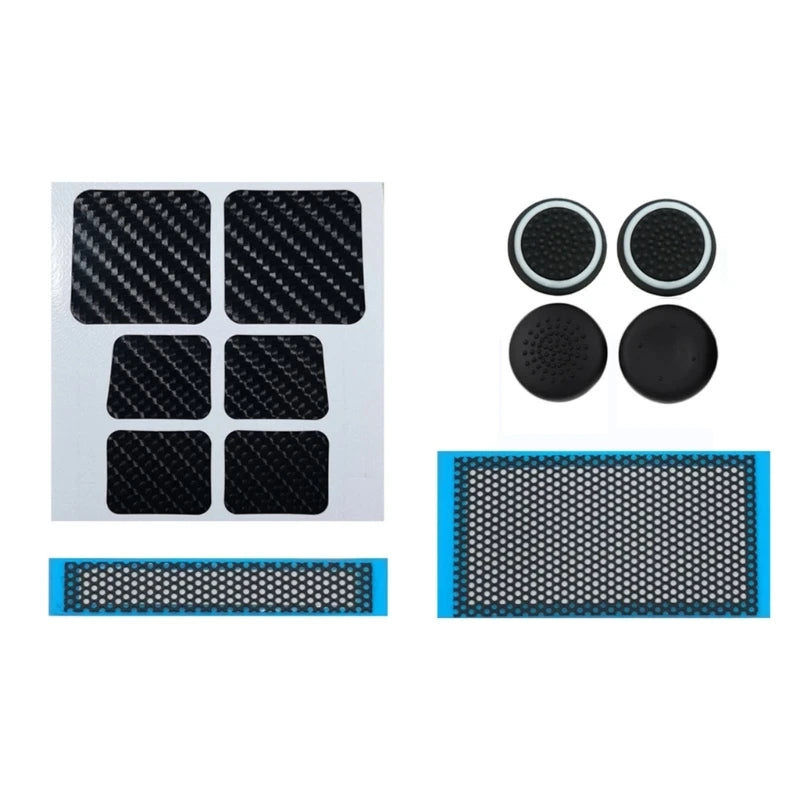 For Steam Deck Host Protection Set Dust Plug Touchpad Sticker Back Button Sticker Silicone Rocker Cap+L-shaped Connector