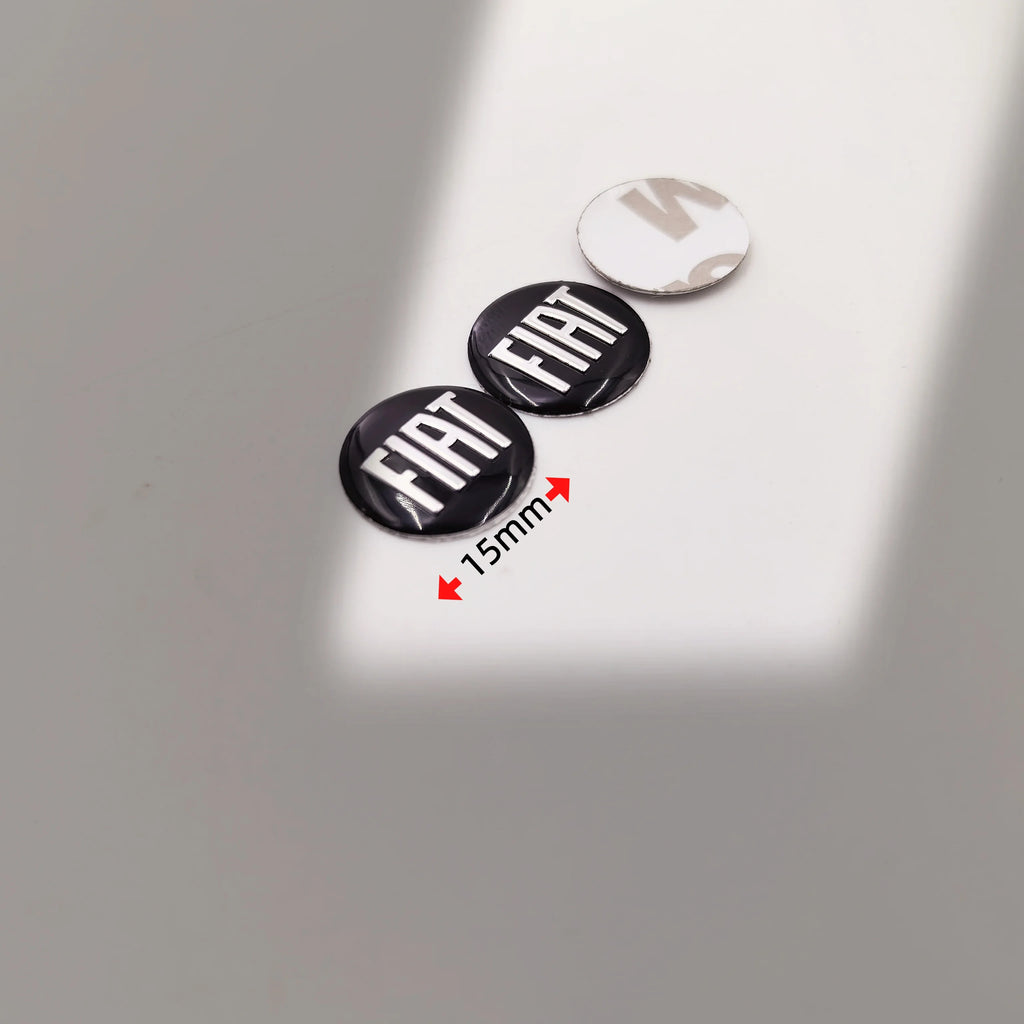 New metal 14/15mm Car Remote Key Fob Emblem Badge Radio button Sticker Replacement for FIAT