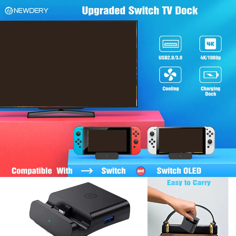 NEWDERY TV Docking Station for Nintendo Switch/Switch OLED C