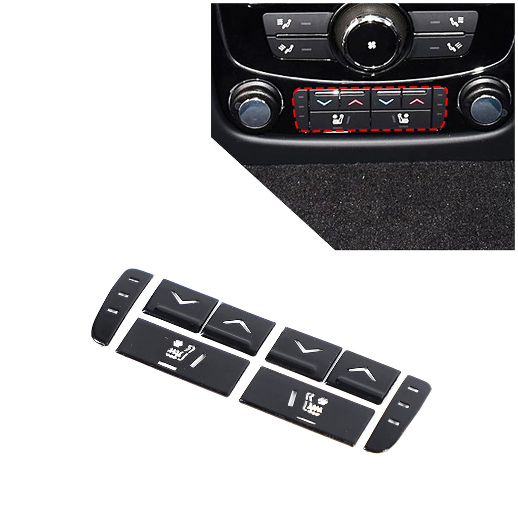 For Jaguar XF XJ 2010-2019 Black Button Stickers Black Covers For Jaguar Car Accessories Interior AC Gear Switch Repair Decals