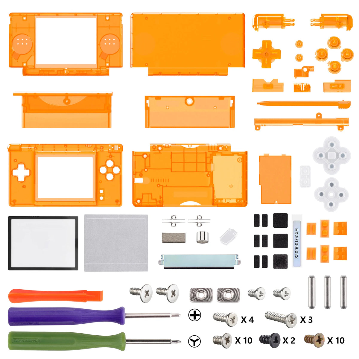 eXtremeRate Replacement Full Housing Shell for Nintendo DS Lite Custom Case Cover Button Screen Len for NDSL - Clear Series