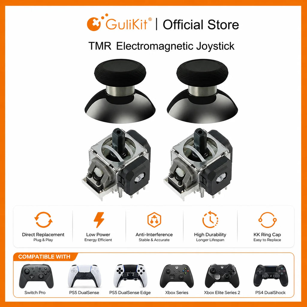 GuliKit TMR Joystick with Stick Cap for PS4 PS5/PS5 Edge Gam