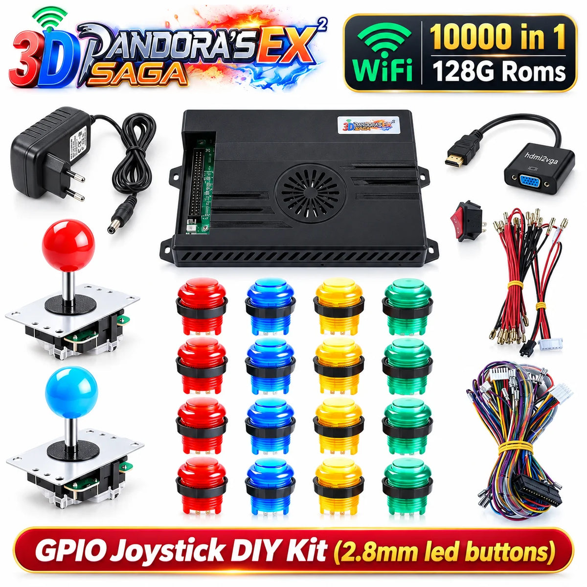 128GB 3D Pandora Saga Box EX2 10000 in 1 DIY Kit Arcade Game