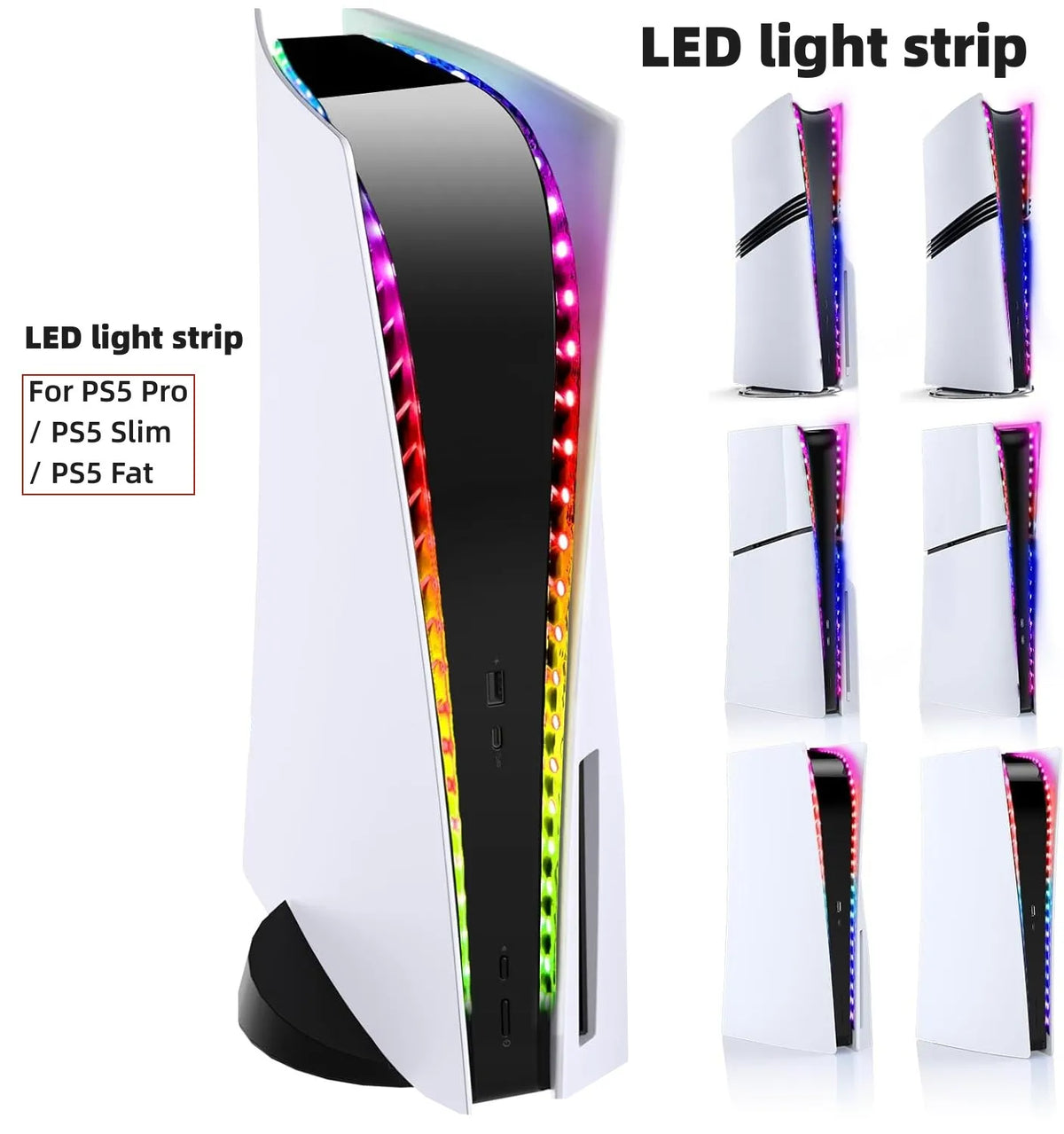 LED Light Strips For PS5 Slim PS5 Pro Console RGB Game atmos