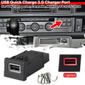 Center Console Switch Button Upgrade Convert USB-A QC3.0 Por