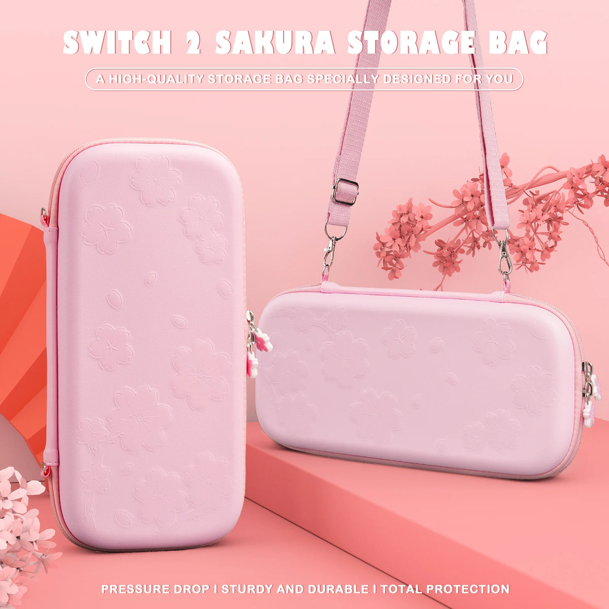 Pink Travel Case Accessories For Nintendo Switch 2 Cute Saku