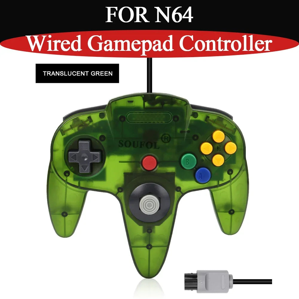 For N64 Colorful Wired Handle Controller Durable Replacement Classic Joystick Retro Wired Gamepad For N64 Game Console Accessory