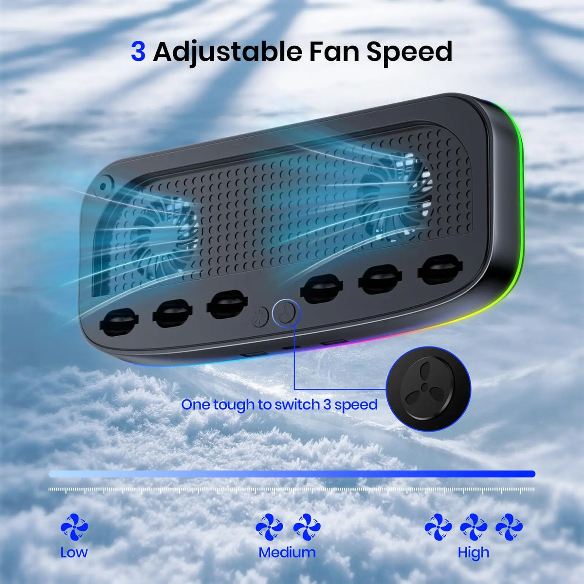 NEWDERY Cooling Fan for Nintendo Switch 2 Dock With RGB Ligh