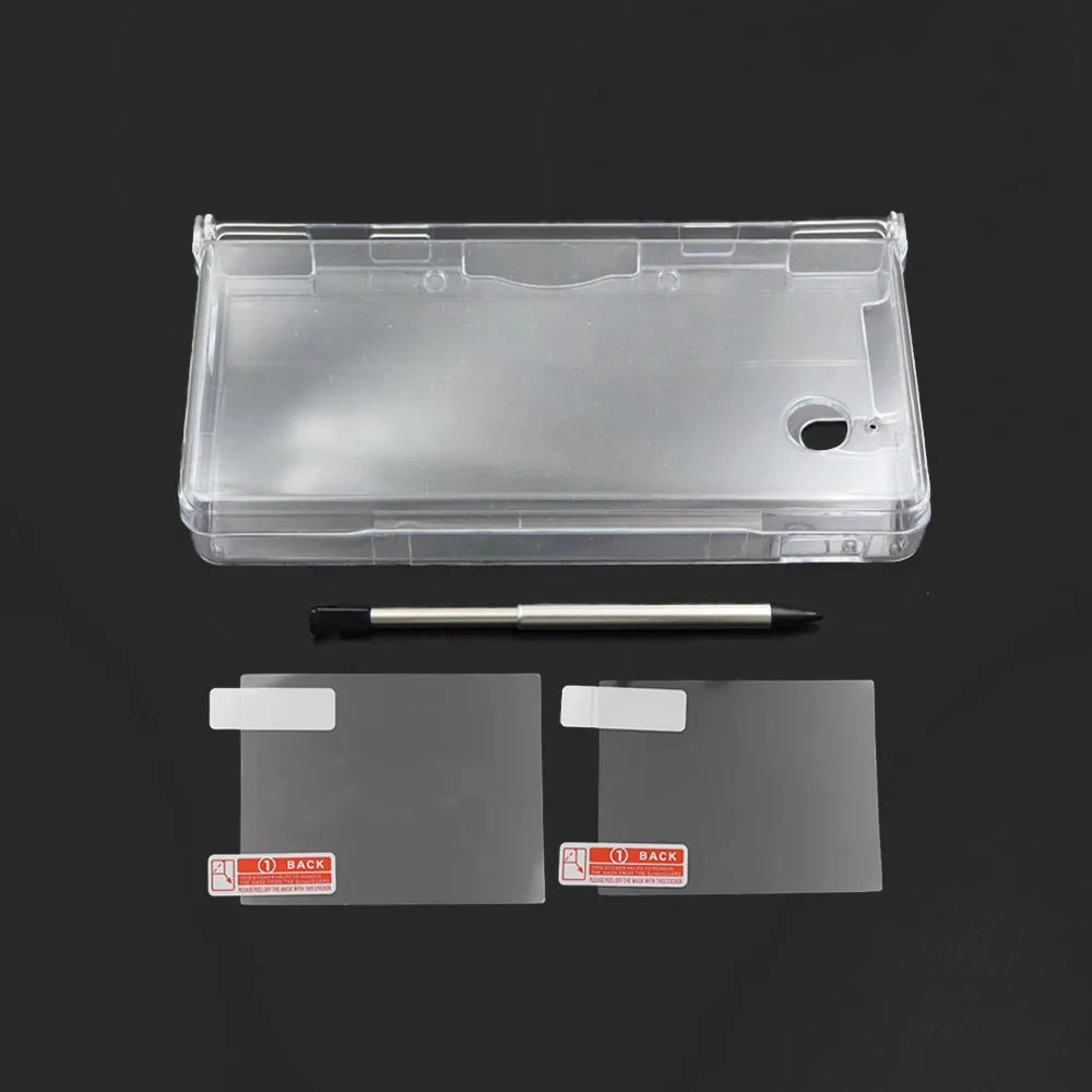 Clear Transparent Split Hard Case For NDSI Protective Cover Shell Screen Protector Film Stylus Touch Pen 1Set