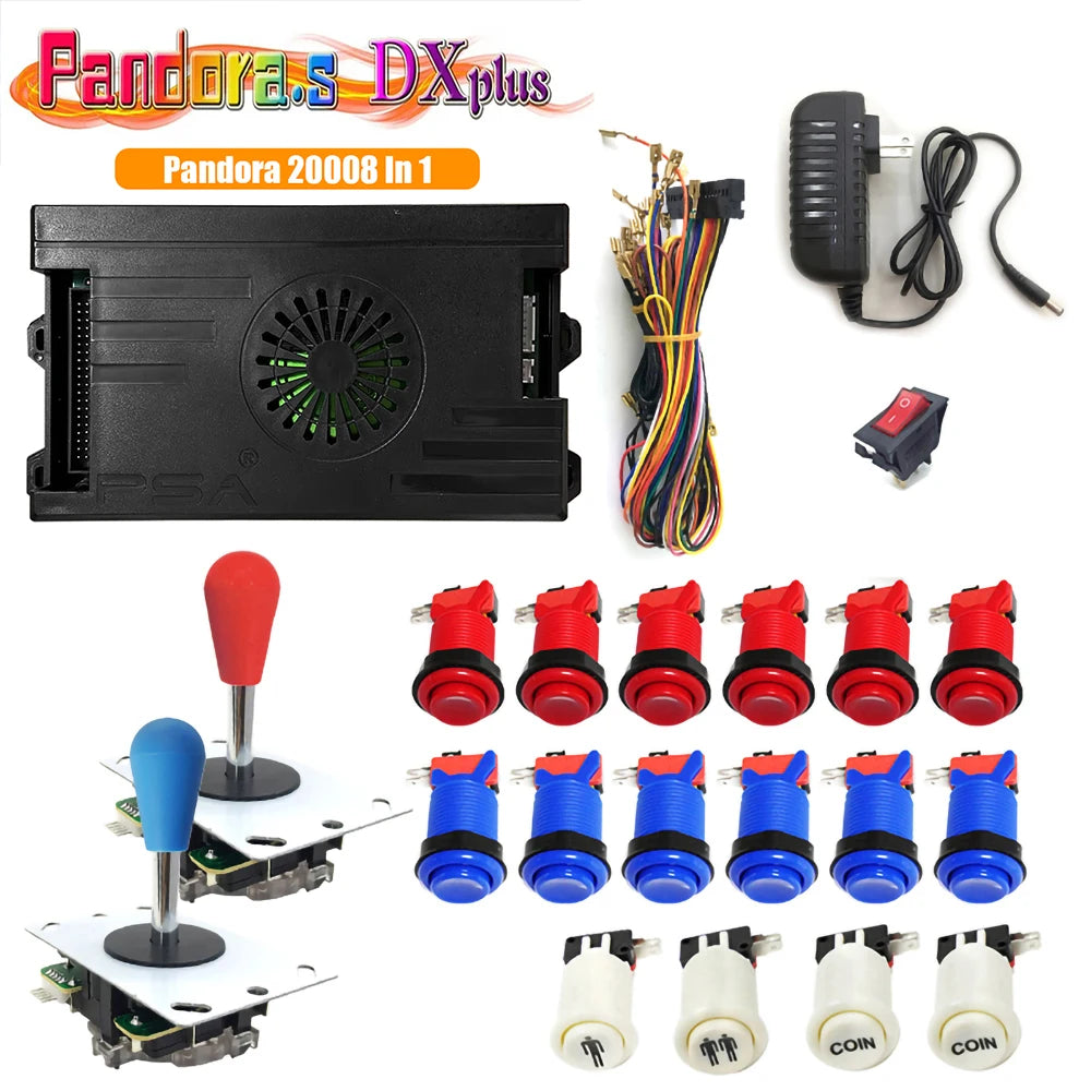 Pandora Saga Box DX Plus 20008 In 1 DIY Kit 5Pin Joystick Happ Style Push Button Arcade Game Console Cabinet for Bartop Machine