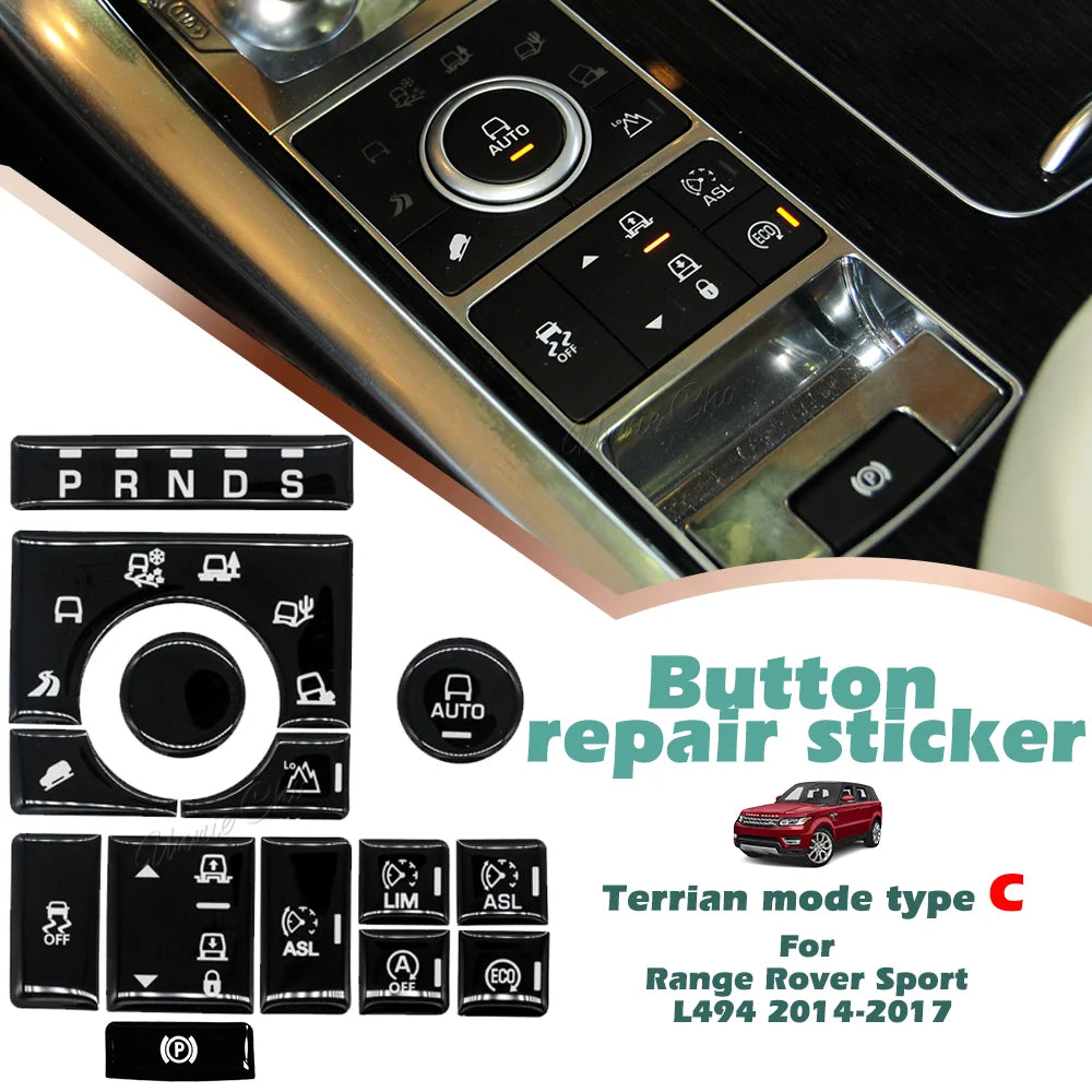For Range Rover Sport Button Covers Vogue Interior Stickers for Land Rover Discovery 5 Climate Steering Wheel Refurbishment