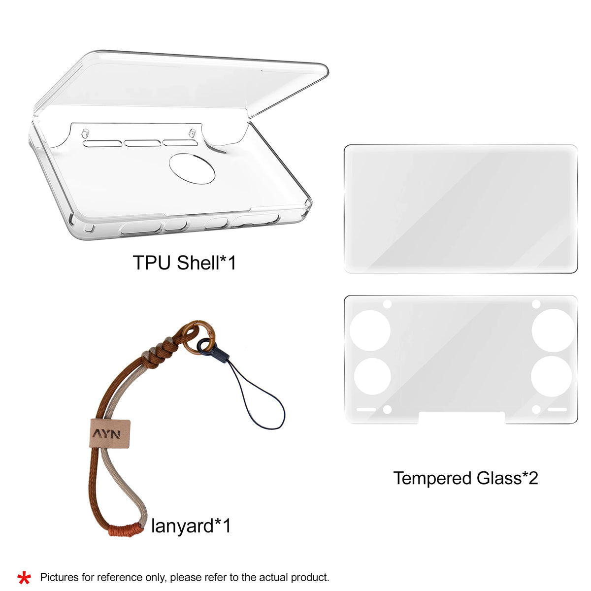 TPU Case Handheld Console Transparent Protective Cover Screen Protector Set For AYN THOR Anti-Fall Case Shell Grip Storage