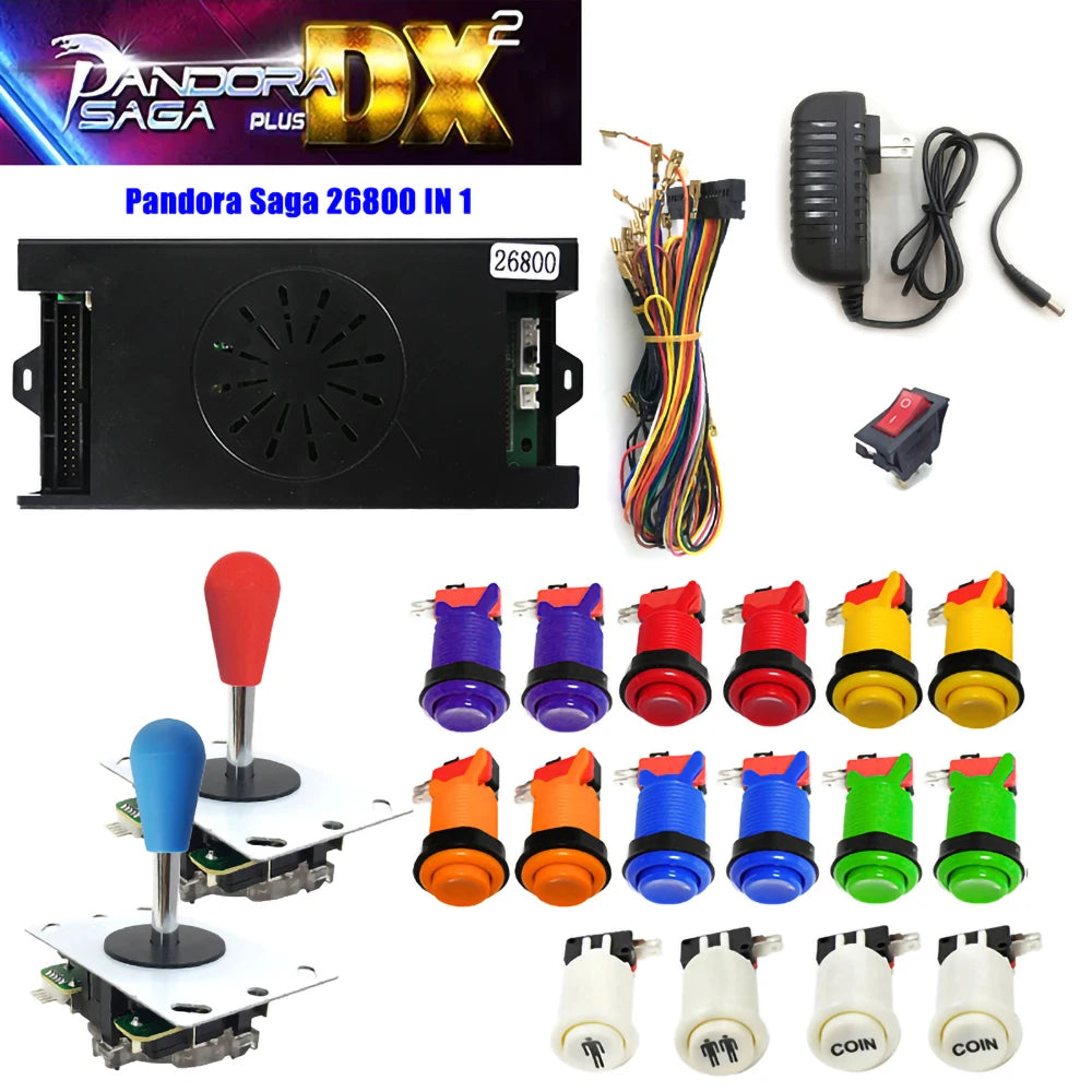 26800 in 1 Pandora Saga Box DX2 Plus DIY Kit 8 Way Joystick American Style Push Button Bartop Arcade Game Console Cabinet