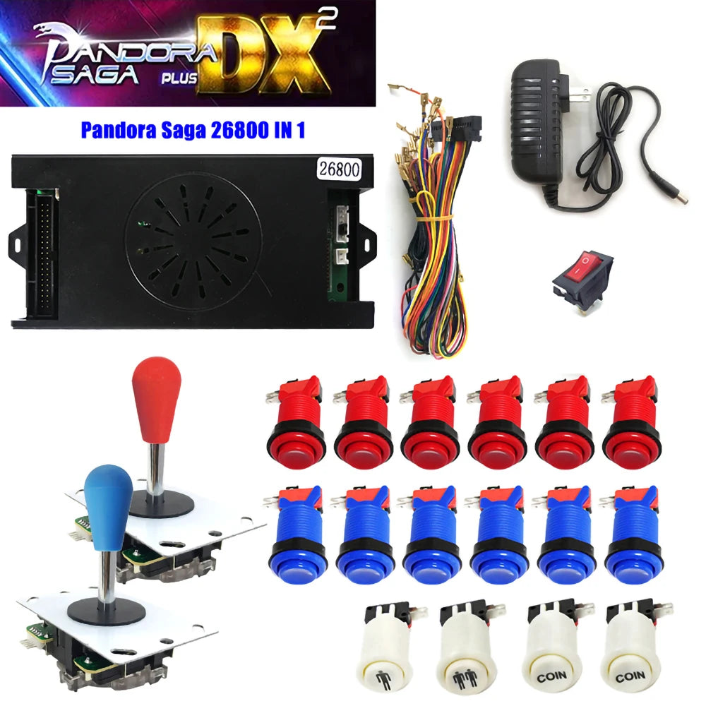 26800 in 1 Pandora Saga Box DX2 Plus DIY Kit 8 Way Joystick American Style Push Button Bartop Arcade Game Console Cabinet