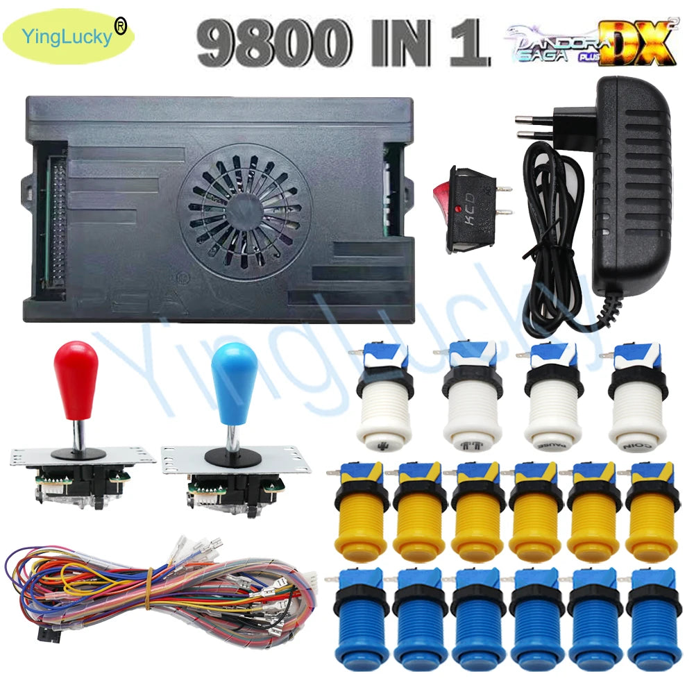 9800 In 1 Arcade Kit Pandora Saga Box DX2 Arcade Buttons Mame 5 Pin Joystick American Style Push Button Arcade Game Console