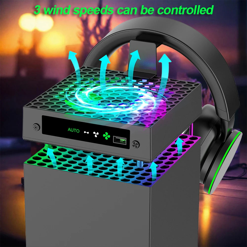 RGB Fan Cooling System 3 Levels Adjustable Speed Heat Dissip