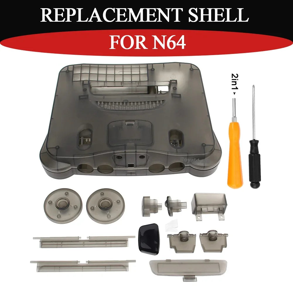 10 Colors Durable Full Housing Translucent Box For N64 Replacement Housing Shell Case Repair Parts For N64 Game Console Accessor