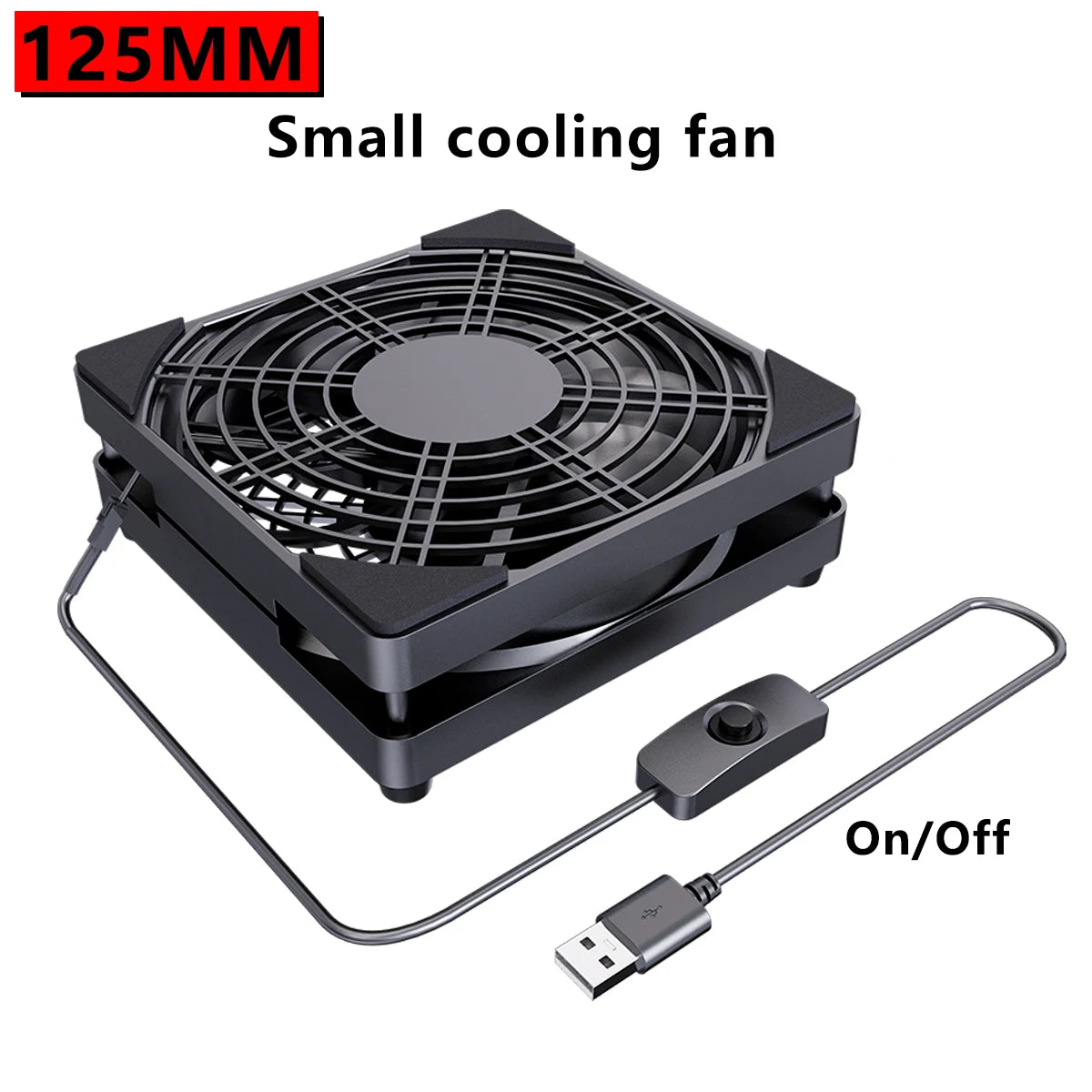 125mm USB Cooling Fan With On/Off Switch Silent Portable Coo