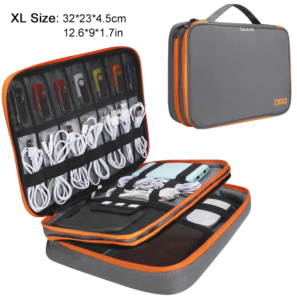 Portable Electronic Accessories Travel case Cable Organizer Bag Gadget Carry Bag for iPad Cables Power USB Flash Drive Charger