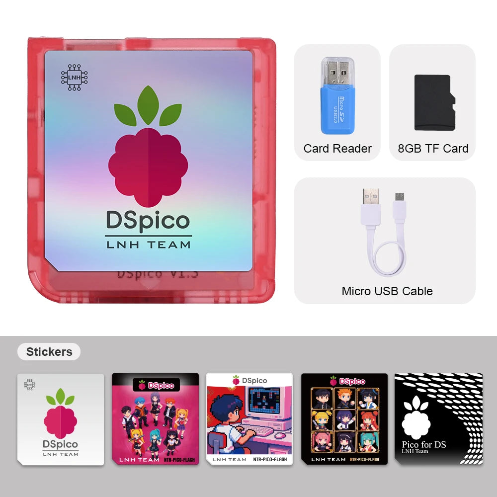 Colorful RP2040 Dspico Game Card Reader MicroUSB White PCBA for Nintendo NDS NDSL DSi 3DS NEW 3DS XL Consoles