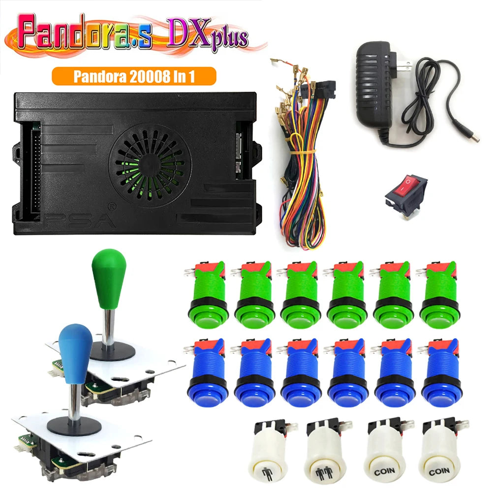 Pandora Saga Box DX Plus 20008 In 1 DIY Kit 5Pin Joystick Happ Style Push Button Arcade Game Console Cabinet for Bartop Machine