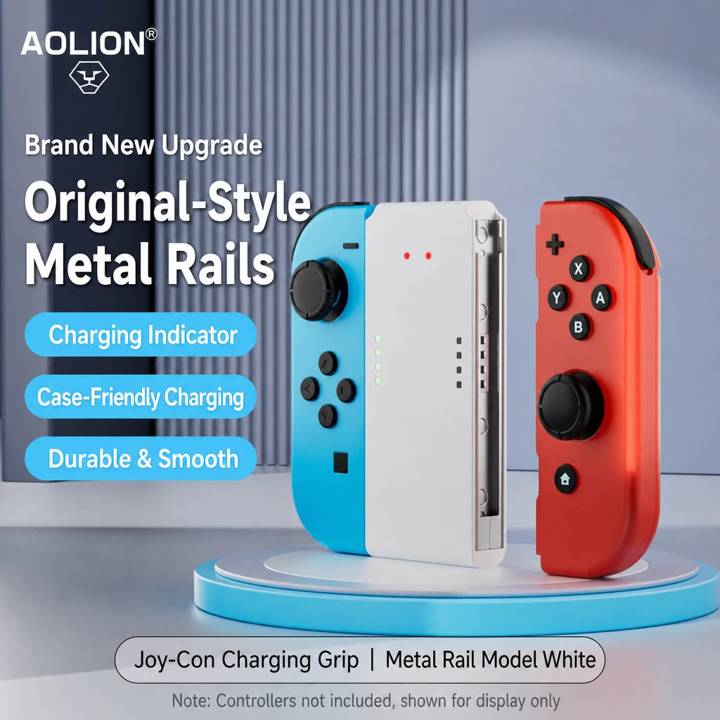 AOLION Portable Switch Joncon Charging Grip 3400mAh Extended Battery Life Accessory for Ninten-do OLED Stylish Gaming Controller