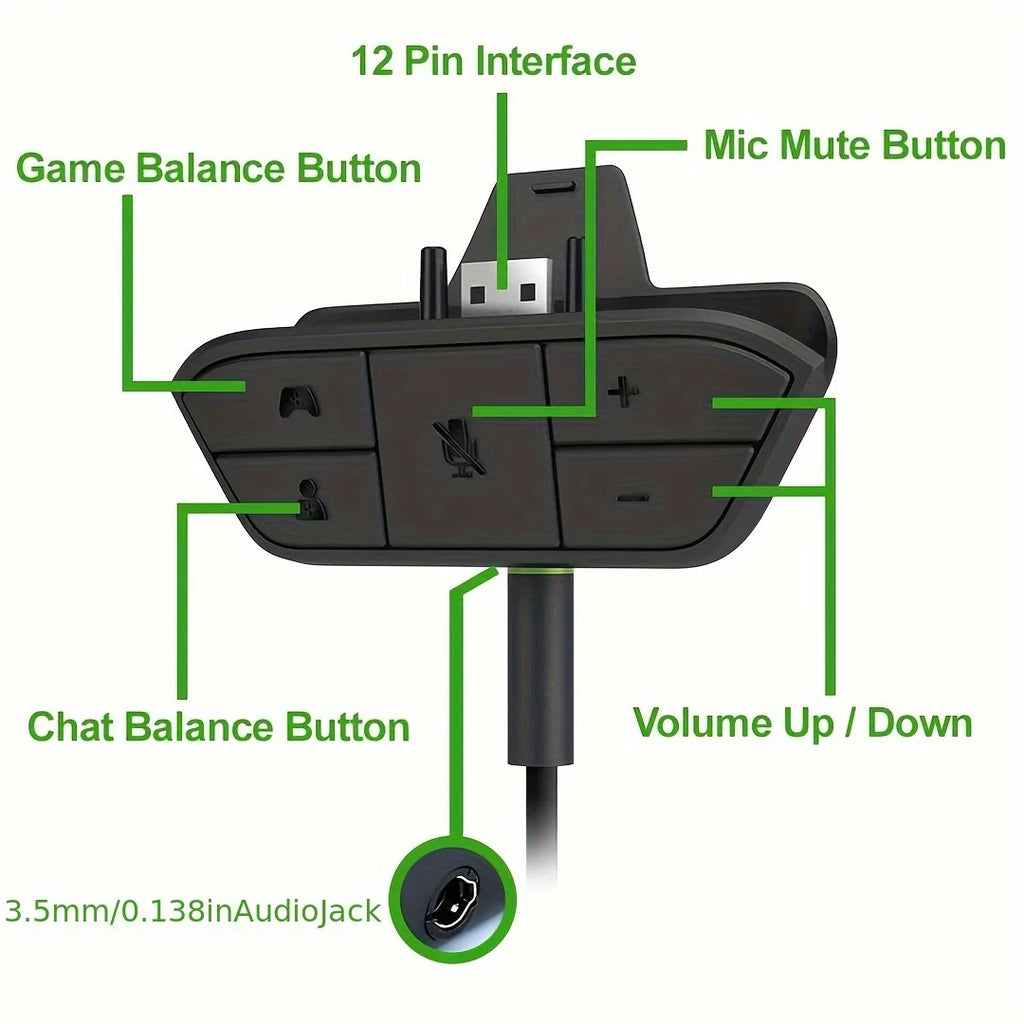 Stereo Headset Adapter for Xbox One & Xbox Series X S Contro