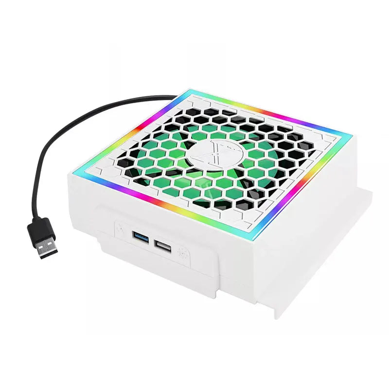 LED Cooling Fan Atmosphere Light 3 Gears Adjustable 5V 2.4A 