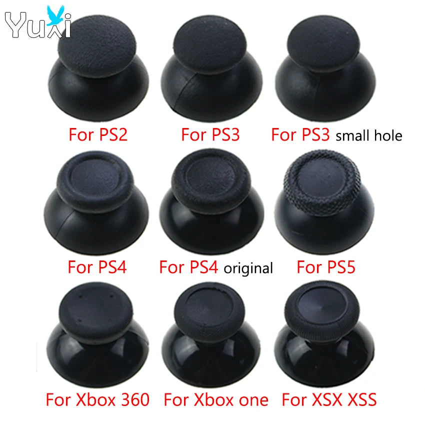 YuXi 2pcs For PS5 PS4 PS3 PS2 Controller Thumbstick Cap Anal