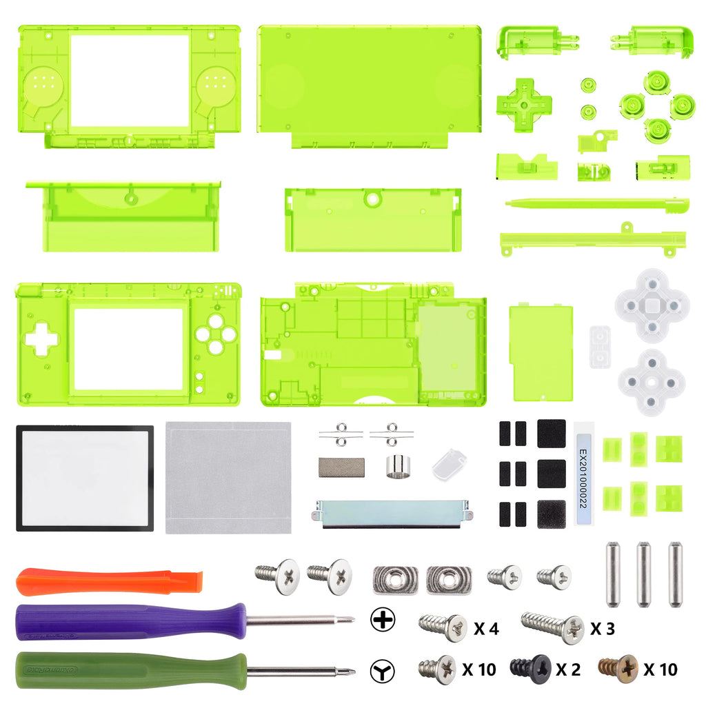 eXtremeRate Replacement Full Housing Shell for Nintendo DS Lite Custom Case Cover Button Screen Len for NDSL - Clear Series