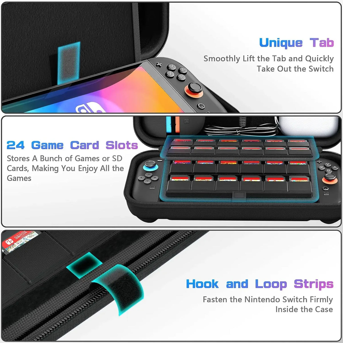 Protective Carrying Case for NS Switch 2 with Game Cards Slo