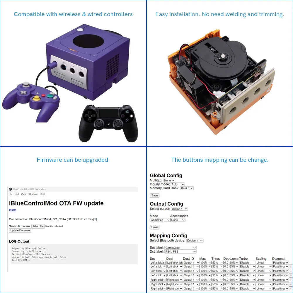 For NGC Console IBlueControlMod Wireless Bluetooth Controlle