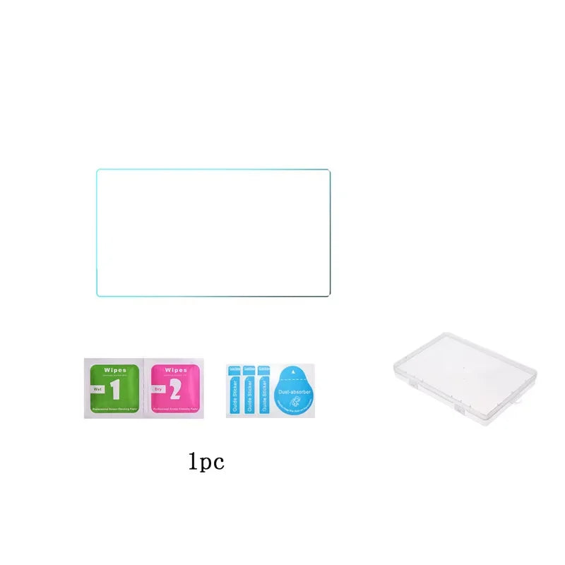 For Trimui Smart Pro Handheld Game Console 9H Tempered Glass Film Screen Protector+Portable Waterproof Hard Carrying Bag Case