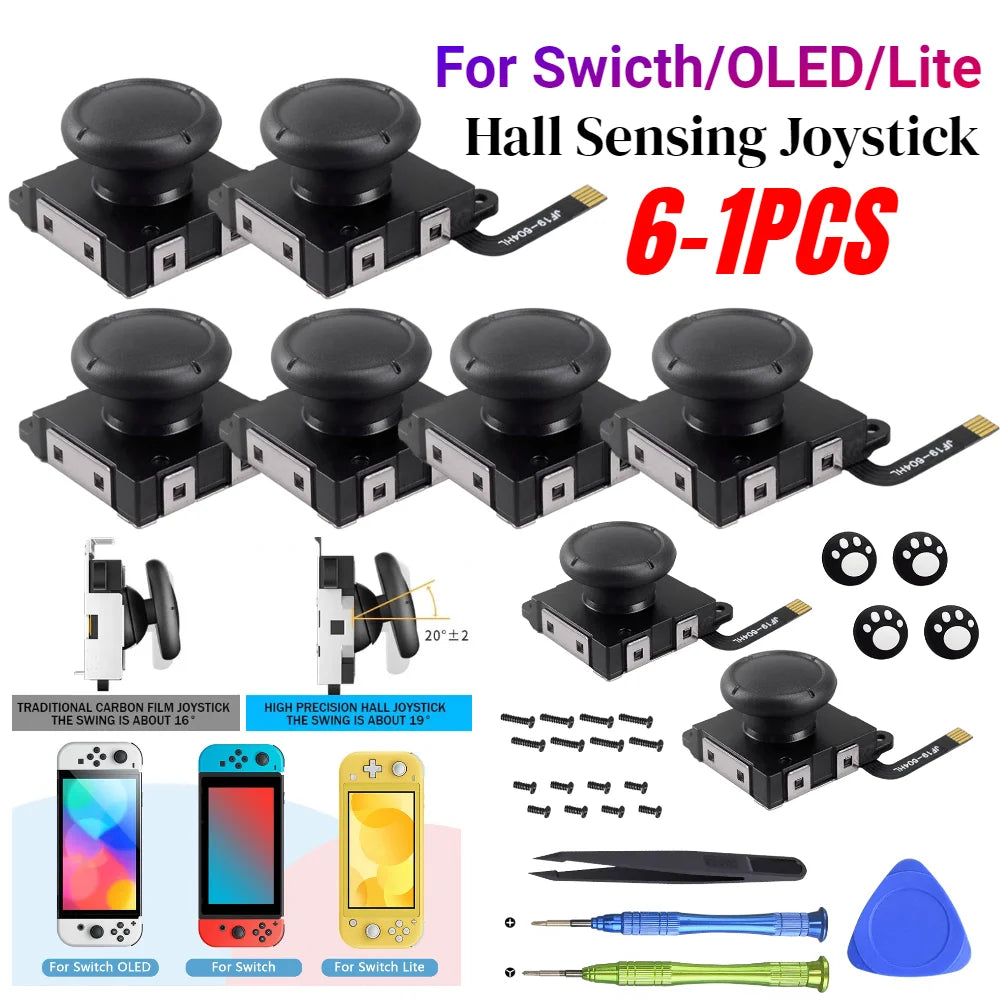 Hall Sensing Joystick for JoyCon Replacement Kit No Drifting
