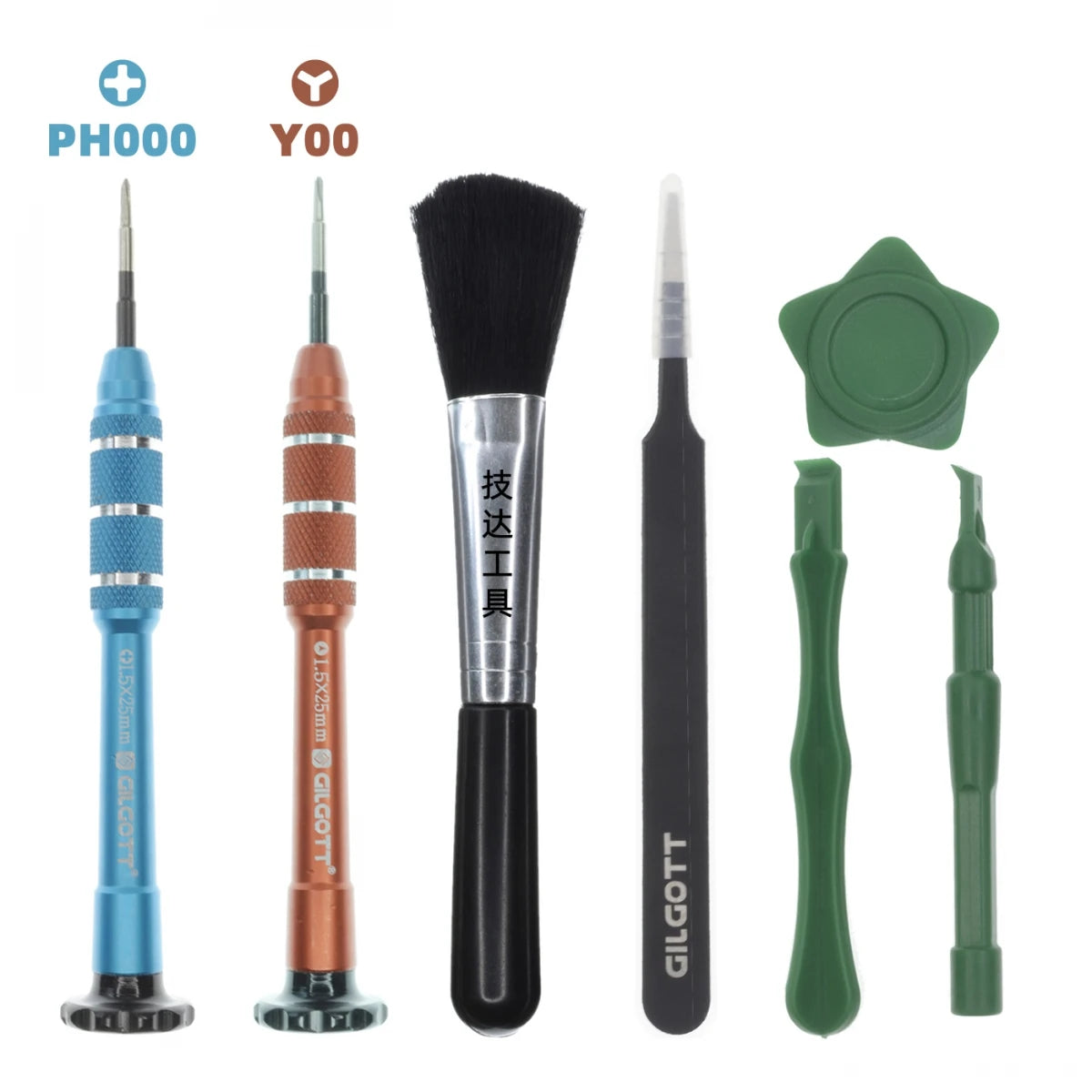 GILGOTT 7PCS/Set PH000 Phillips Triwing Y00 1.5MM Screwdriver Tweezer Spudger Open Tool Kit for Nintendo Switch Lite NS Joycon