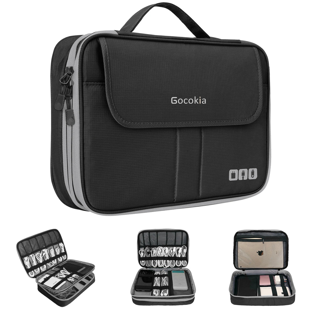 Double Layers Large Capacity Travel Electronic Accessories O