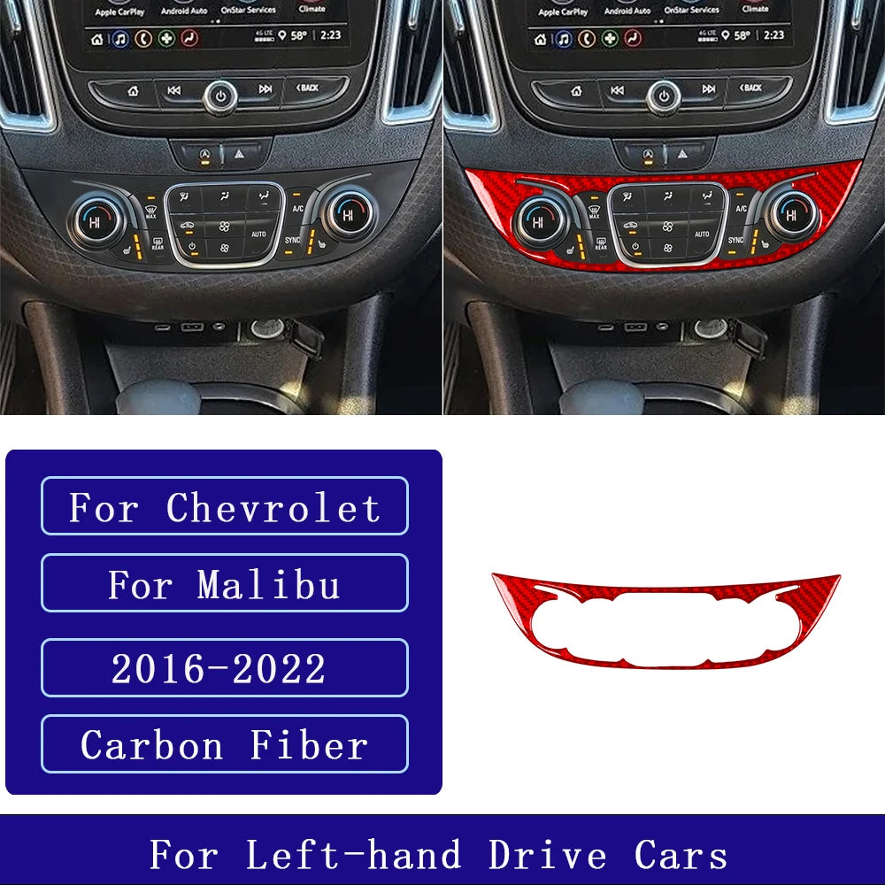 For Chevrolet Malibu 2016-2024 Carbon Fiber Central Control Button Panel Trim Cover Car Interior Accessories Decorative Stickers