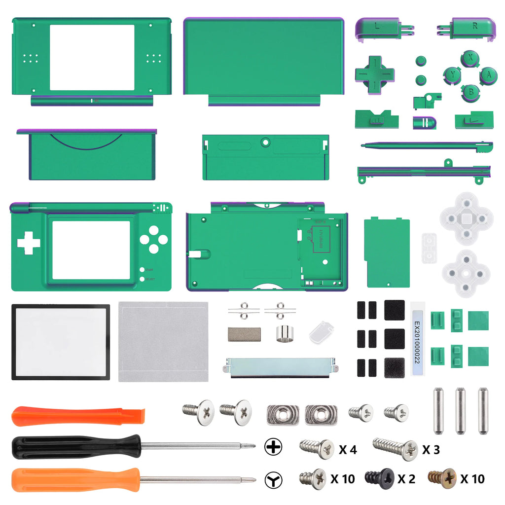 eXtremeRate Replacement Full Housing Shell for Nintendo DS Lite Case Cover with Buttons Screen Lens for NDSL - Single Series