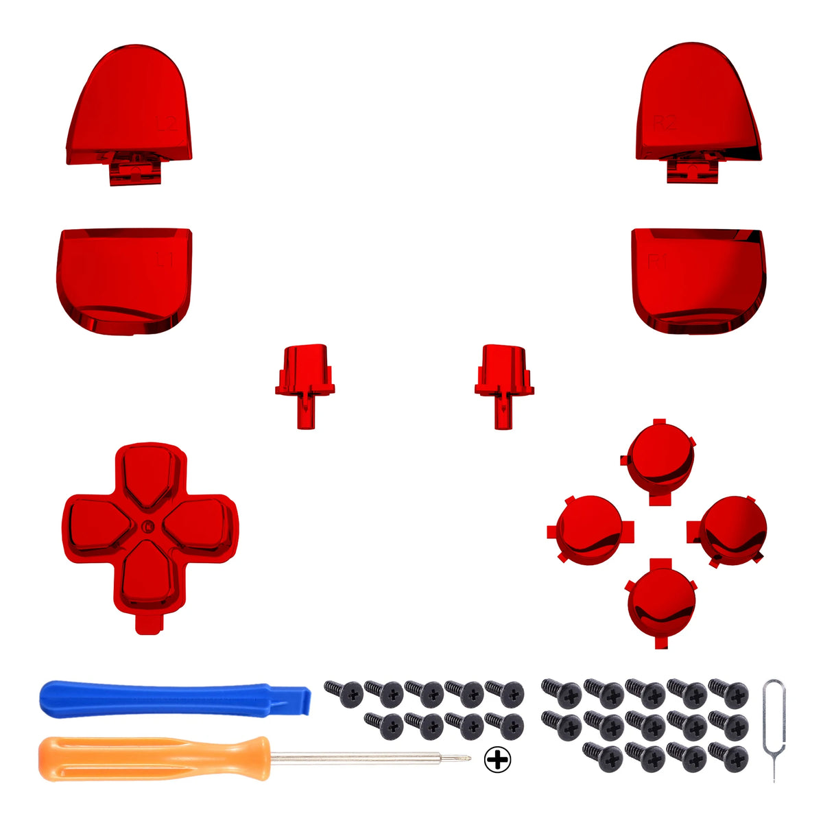 eXtremeRate Replacement D-pad R1 L1 R2 L2 Triggers Face Buttons Full Set Buttons For ps5 Controller BDM-030/040/050/060