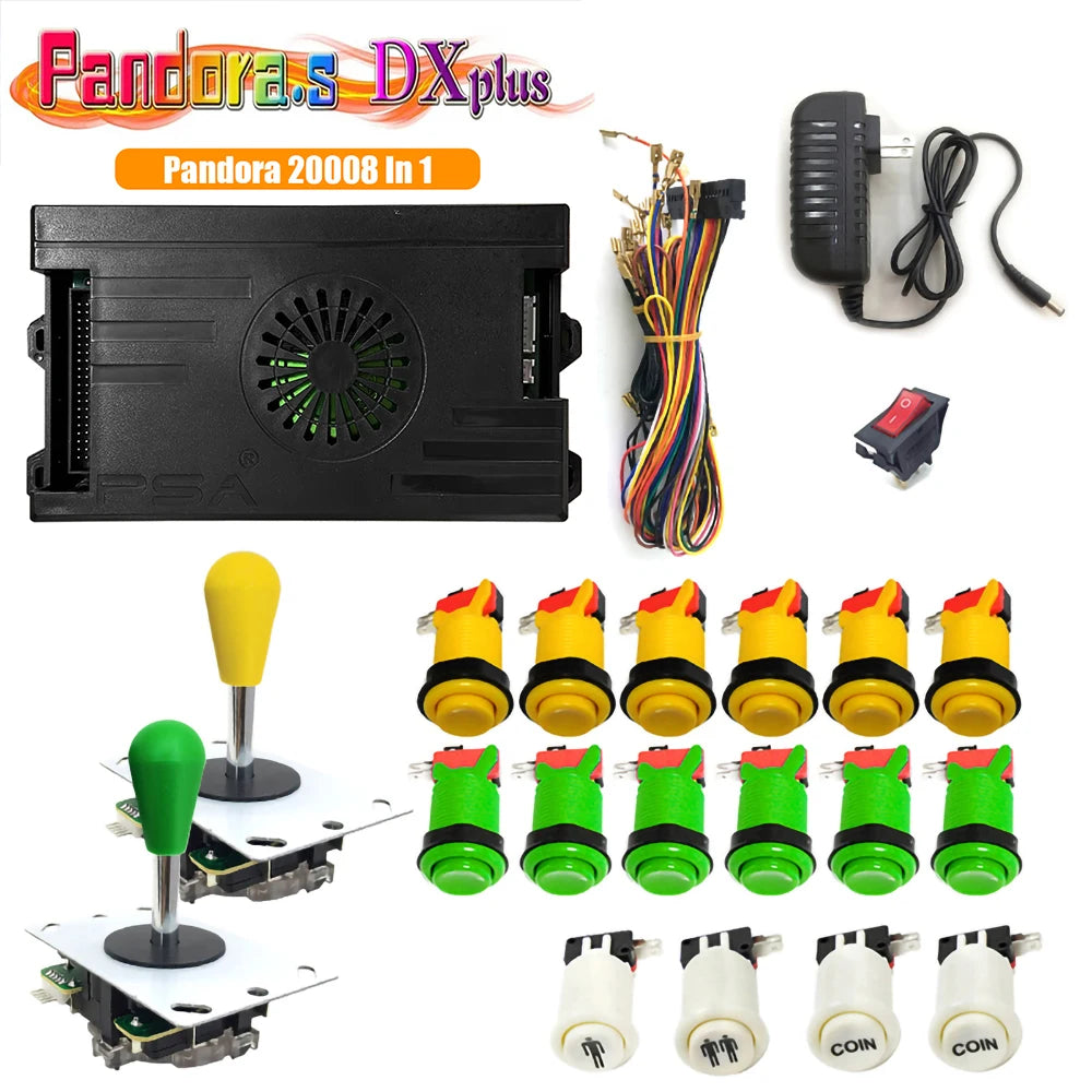Pandora Saga Box DX Plus 20008 In 1 DIY Kit 5Pin Joystick Happ Style Push Button Arcade Game Console Cabinet for Bartop Machine