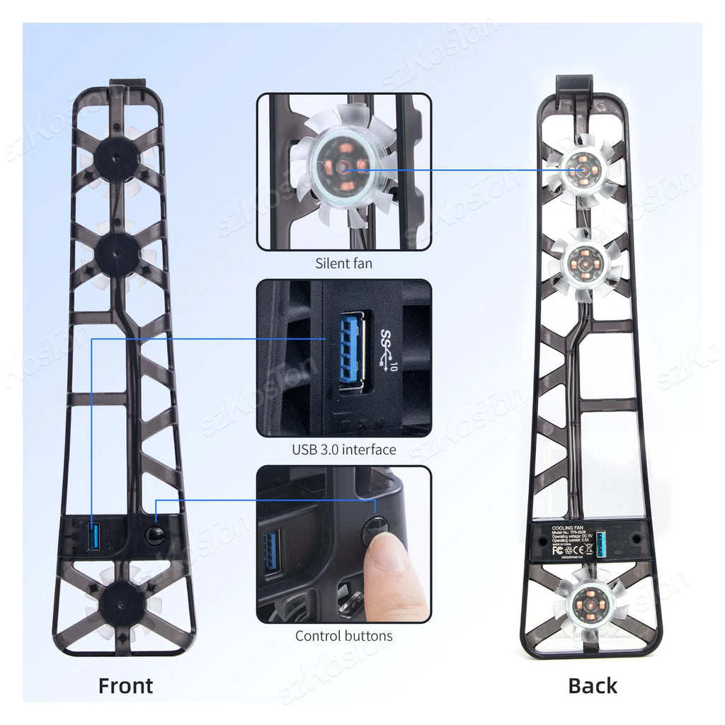 For PS5 Pro Cooling Fan External Fan Quiet Cooler with USB P