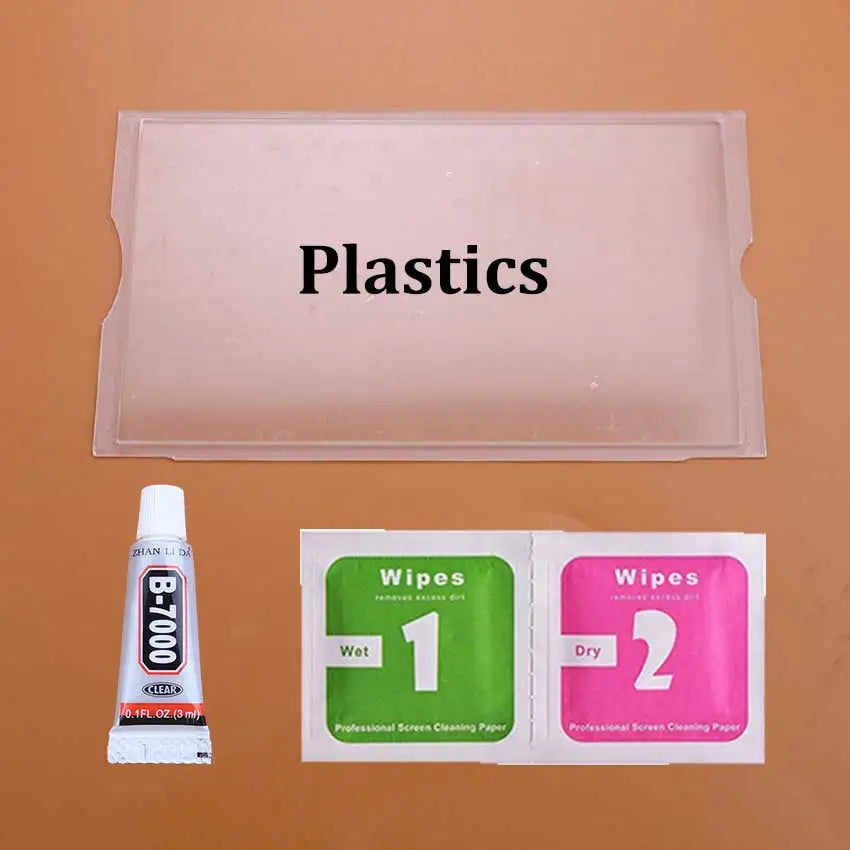 Plastic Glass Mirror Display Screen Lens Cover For PSP 2000 3000 PSP2000 Game Console Transparent Panel Frame Glue Alcohol Pack