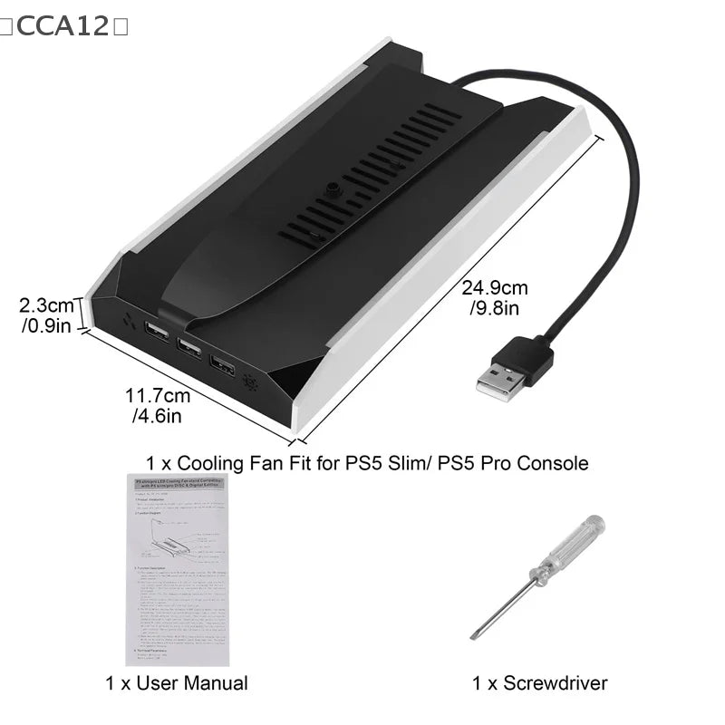 For PS5 Slim/PS5 Pro Vertical Cooling Stand Base RGB VR Head